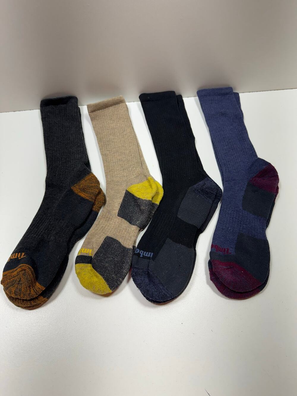 Timberland Men’s Socks Sz 9-12 Comfort Cushioned Crew Socks Lot Of 4